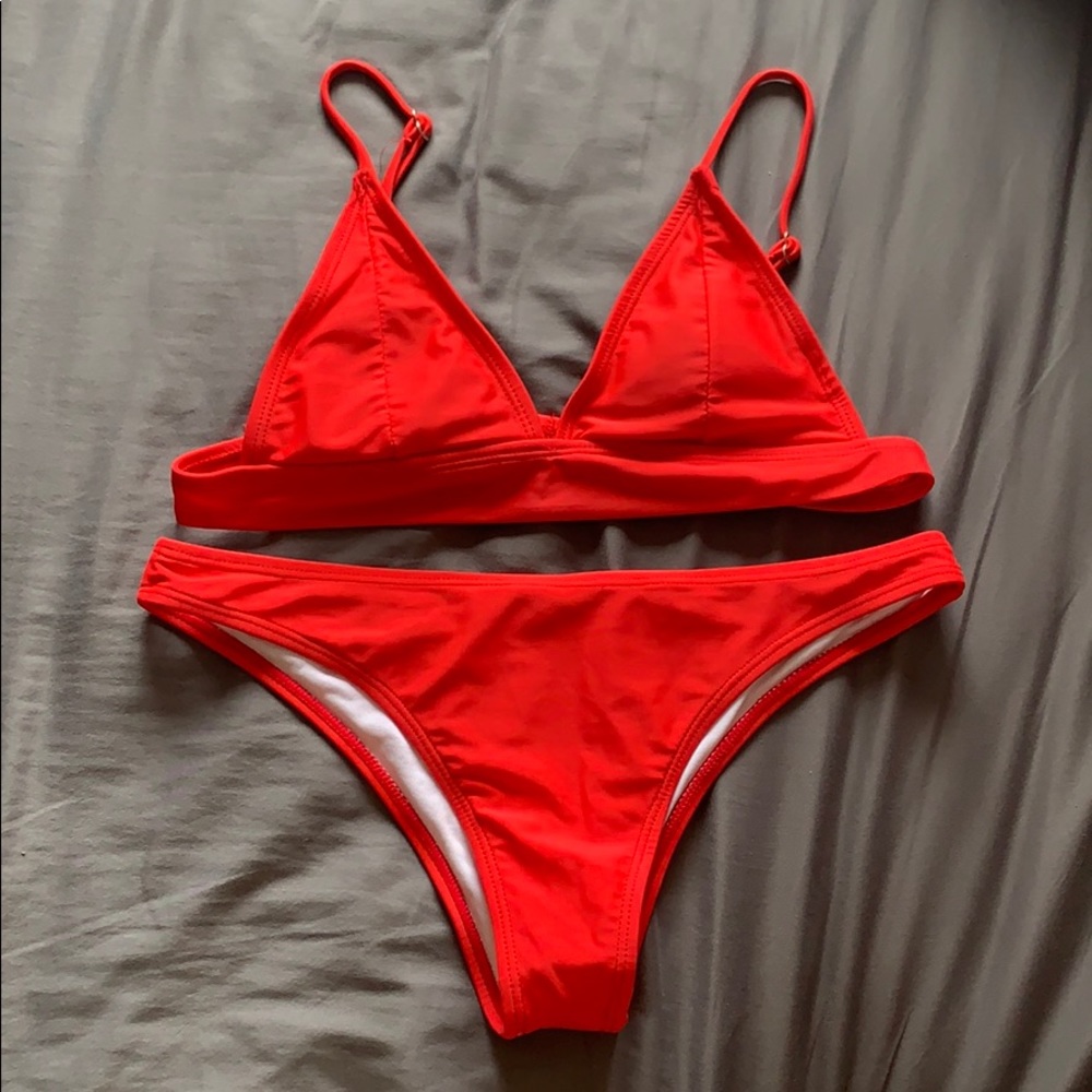 red triangle bikini set